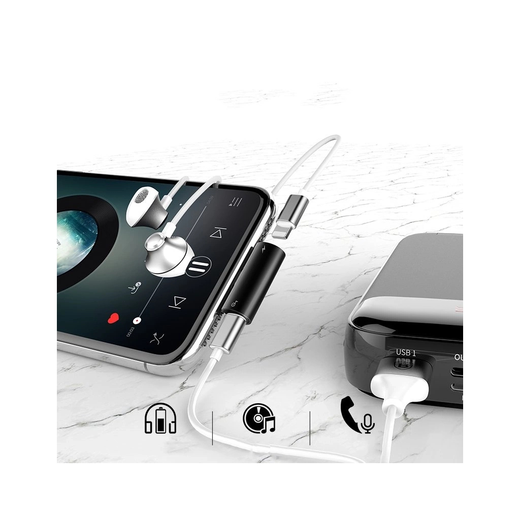 Перехідник L46 Lightning (1 Male / 2 Female) Black Baseus (CAL46-01) - зображення 5