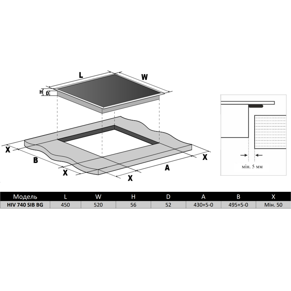 Варочна поверхня Interline HIV 740 SIB BG - зображення 3