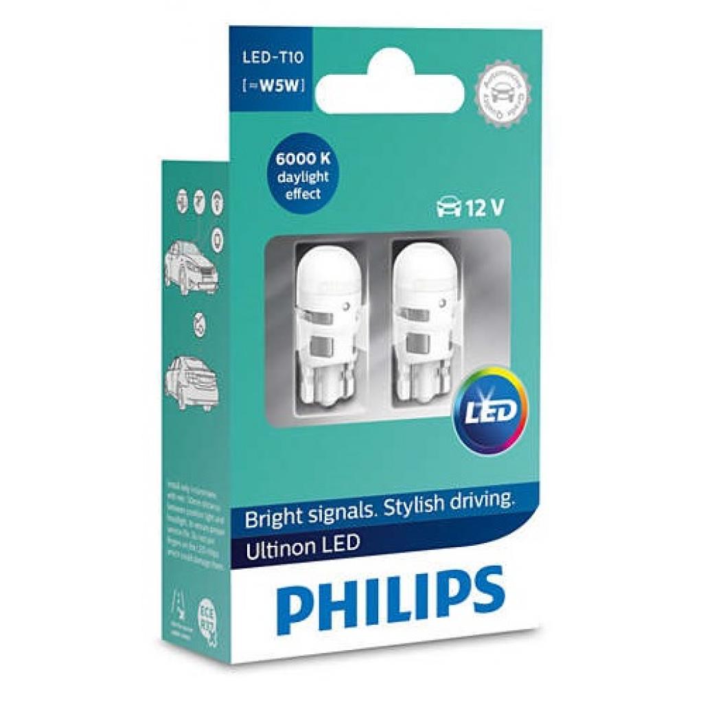 Автолампа Philips W5W Ultinon LED, 6000K 12V, 2шт/бл. (11961ULWX2) - зображення 1
