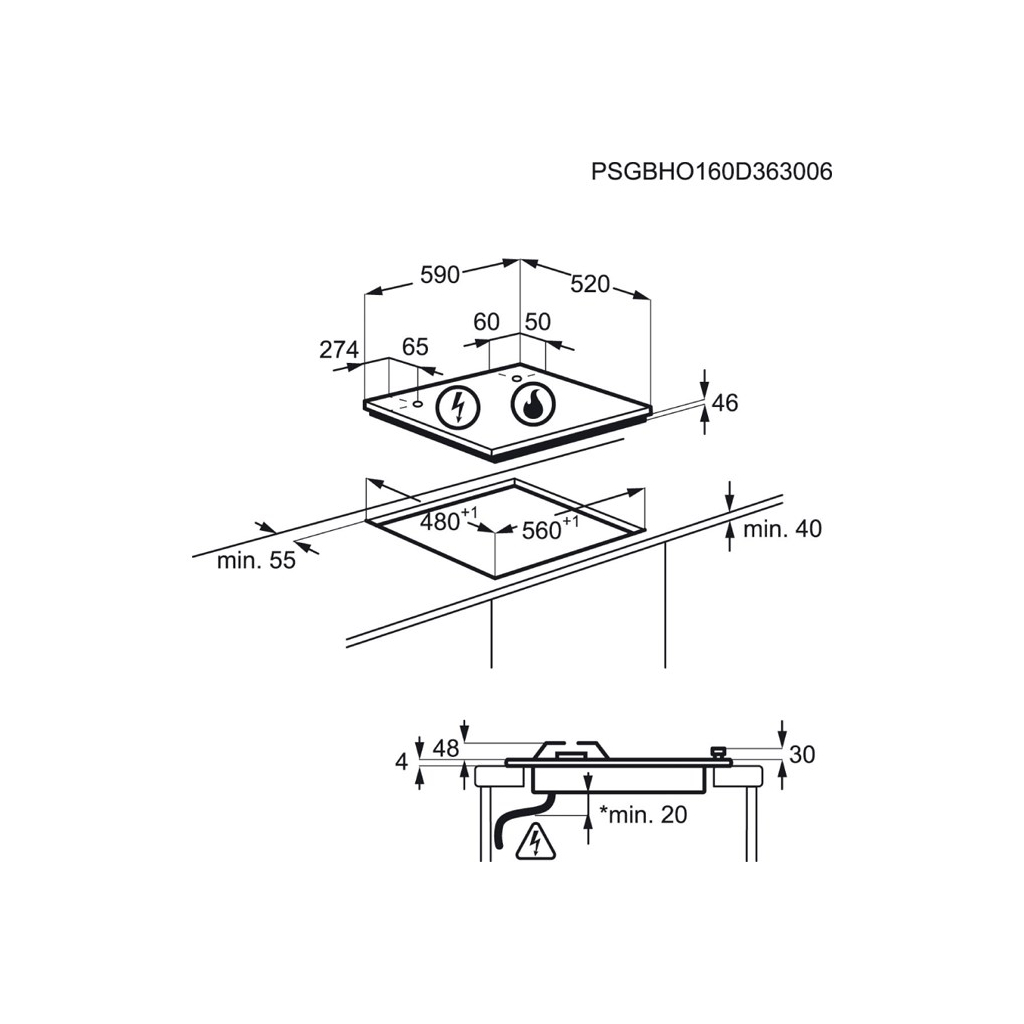 Варочна поверхня Electrolux GPE 363 RBK (GPE363RBK) - зображення 2