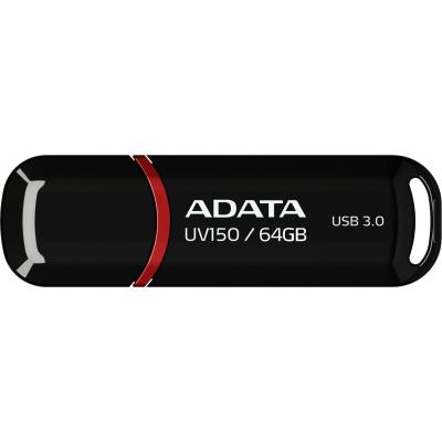 USB флеш накопичувач ADATA 64GB UV150 Black USB 3.0 (AUV150-64G-RBK) - зображення 1