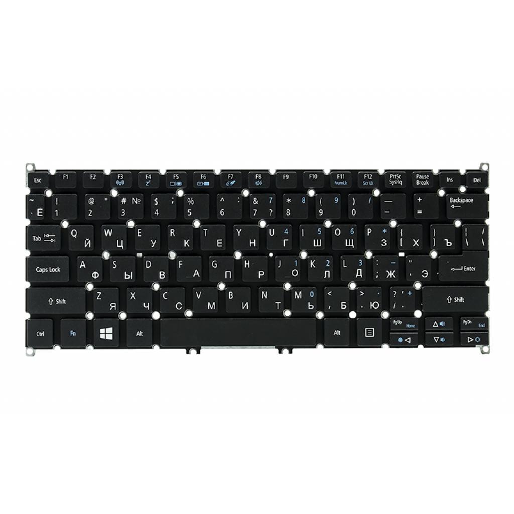 Клавіатура ноутбука Acer Aspire E3-111/V5-122 чорна, без рамки (KB311248) - зображення 1