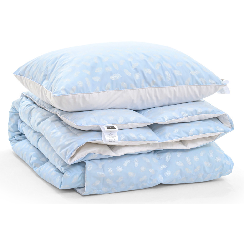 Ковдра MirSon Набір пуховий №2110 Bio-Blue Зима 90% пух 140х205 + подушка 50х70 пружна (2200003021806) - зображення 4