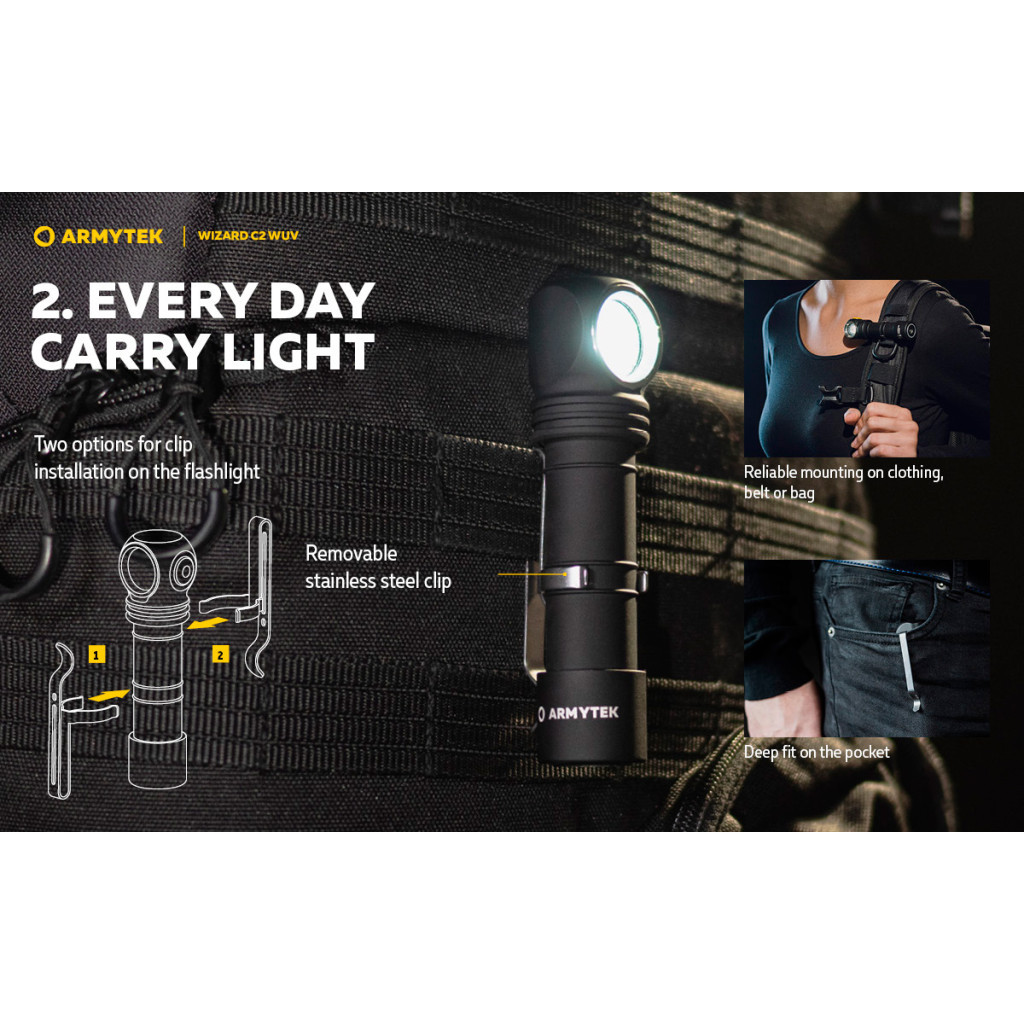 Ліхтар Armytek Wizard C2 WUV White & Ultraviolet (F08901UF) - зображення 10