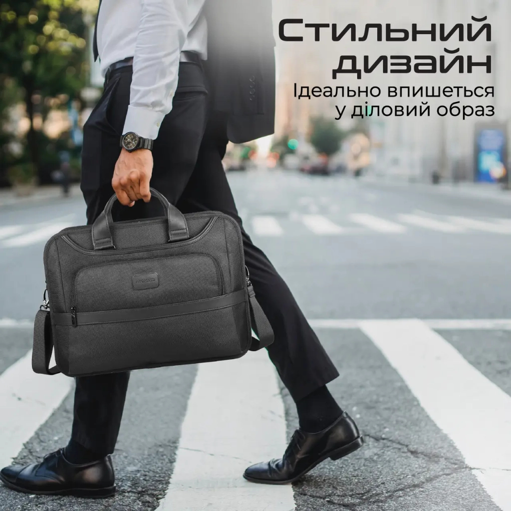 Сумка для ноутбука Promate 15.6" Paramount-MB Black (paramount-mb) - зображення 4
