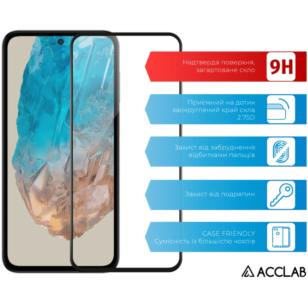 Скло захисне ACCLAB Full Glue Samsung M35 Black (1283126593833) - зображення 3