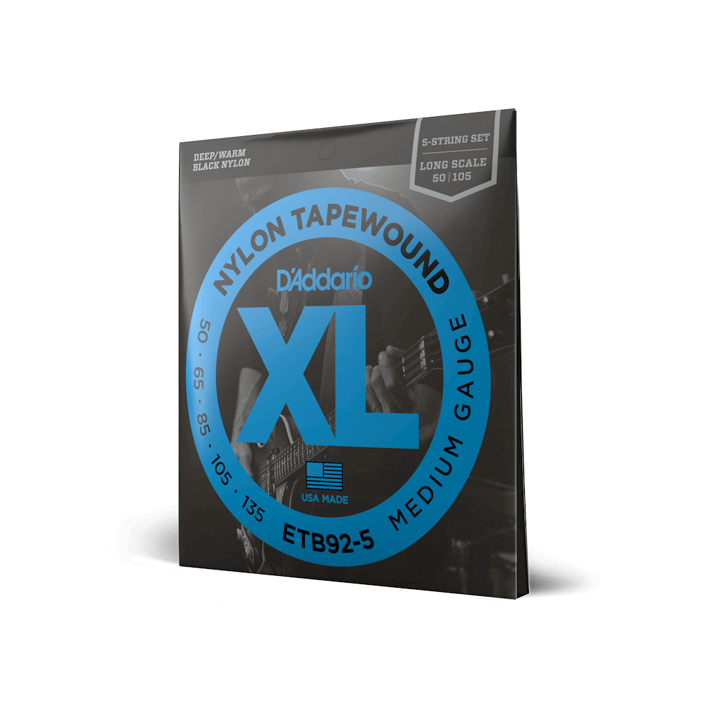 Струни для гітари D'Addario XL Nylon Tapewound 5-String Bass (50-135) (ETB92-5) - зображення 2