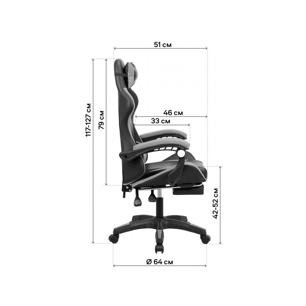 Крісло ігрове GT Racer X-2323 Black/Green - зображення 8