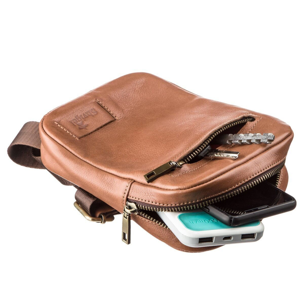 Сумка Shvigel Чоловіча шкіряна Руда (19104) - зображення 5