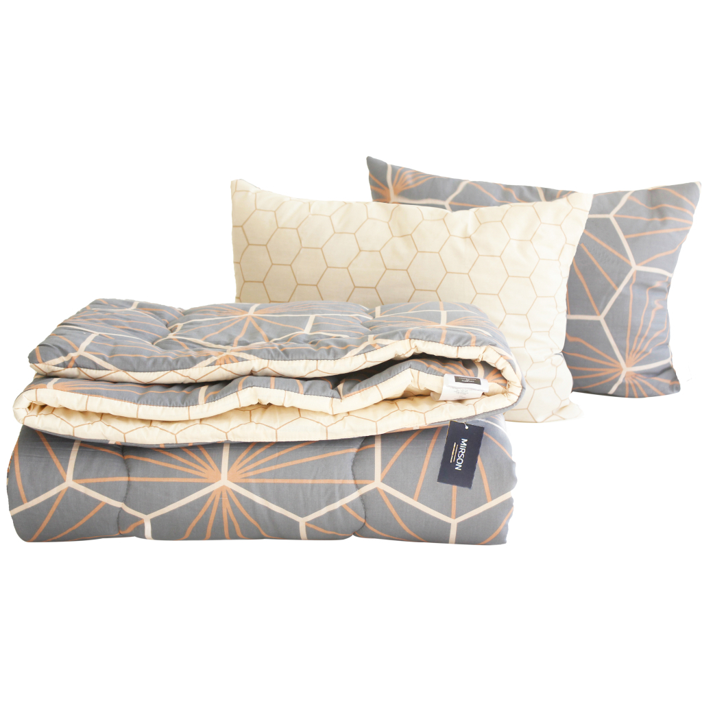 Ковдра MirSon Набір бавовняний Зима №3047 Color Fun Line Geometry ковдра 1 (2200004814735) - зображення 1