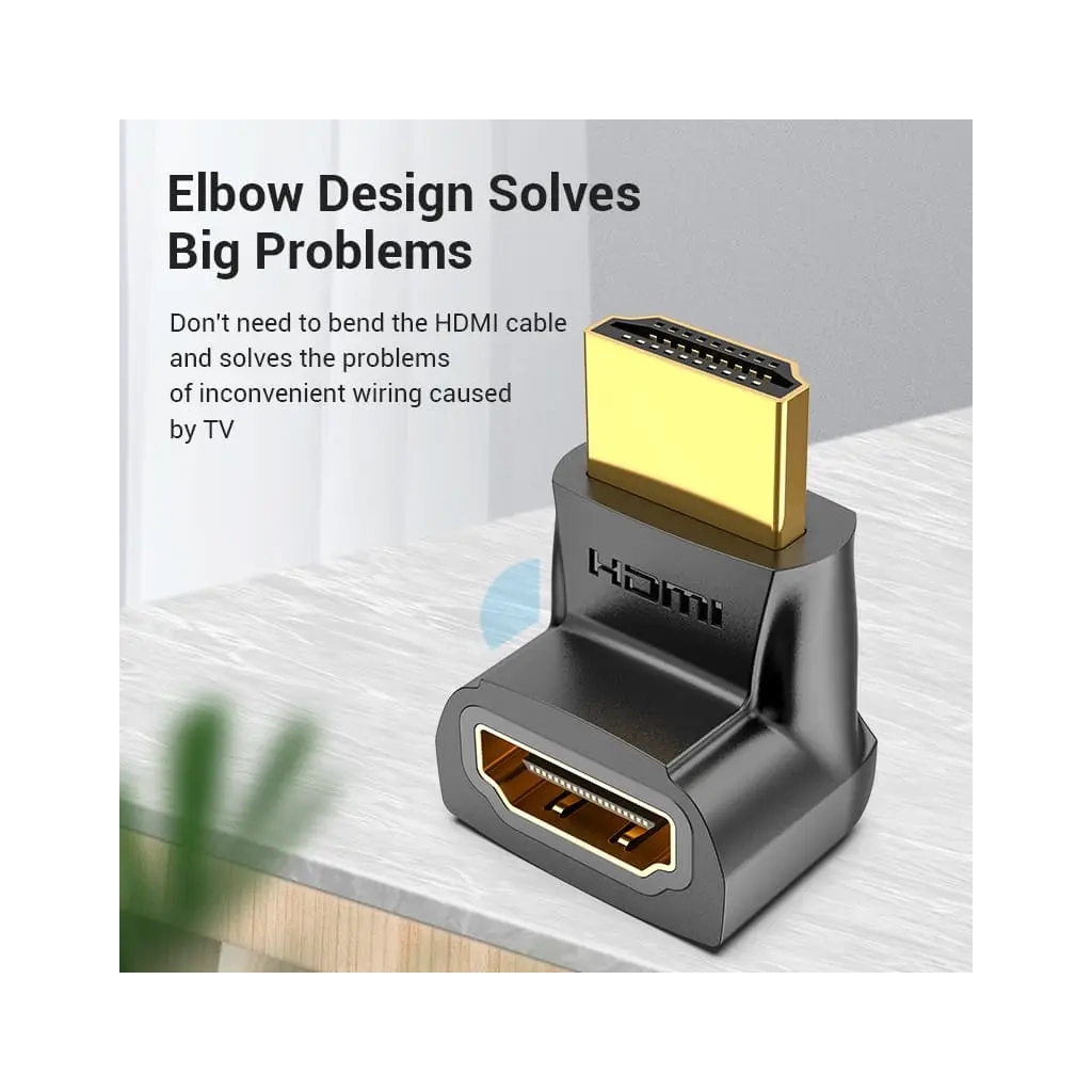 Перехідник HDMI M to HDMI F 90° corner black VENTION (AIOB0) - picture 5