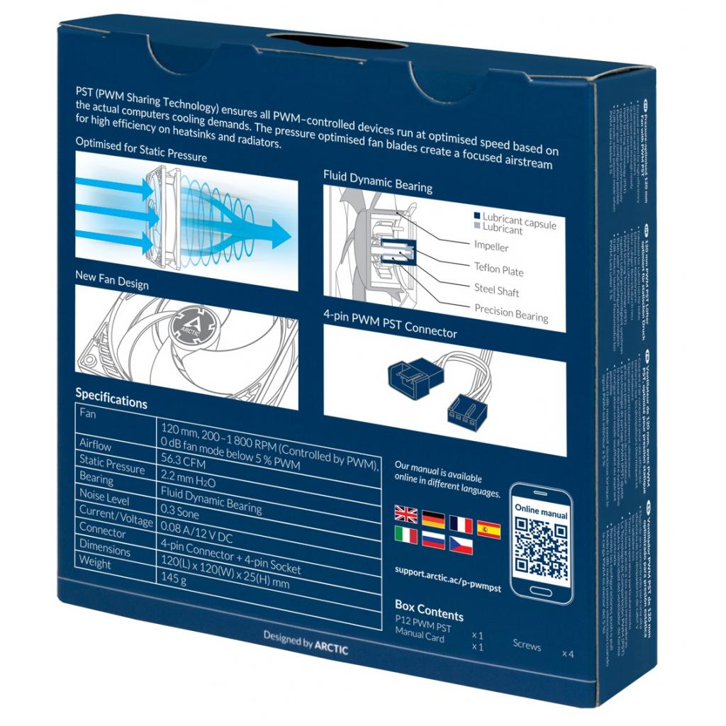 Кулер до корпусу Arctic P12 PWM PST black (ACFAN00120A) - зображення 6