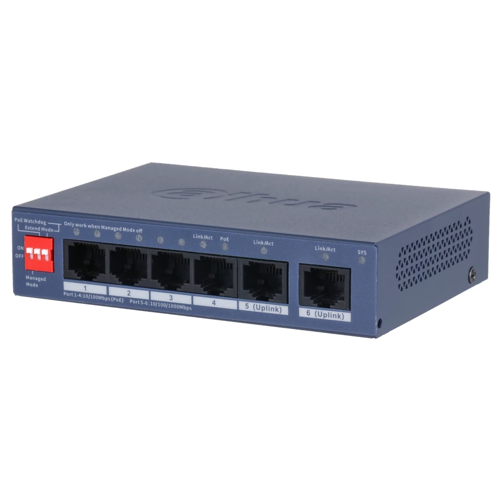 Комутатор мережевий Dahua DH-CS4006-4ET2GT-36 PoE - зображення 2