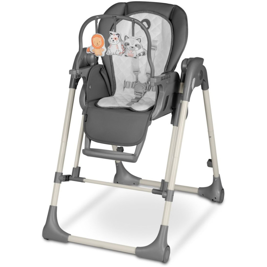 Стілець для годування Lionelo 2 в 1 Laurice Grey Stone з функцією гойдалки (LO-LAURICE GREY STONE) - зображення 3
