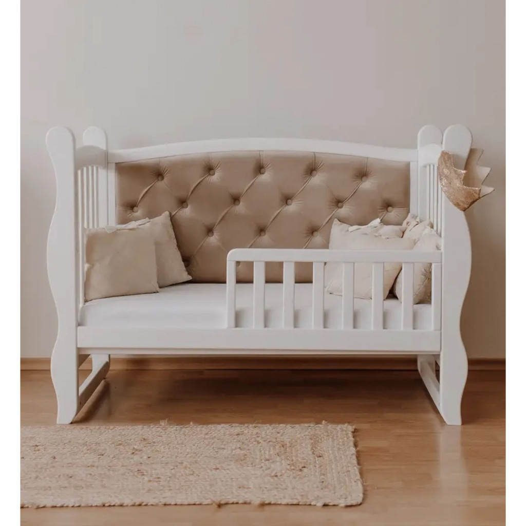 Ліжечко Angelo Габрієль, колір білий з мокко (велюр) 120х60 (12007) - зображення 2