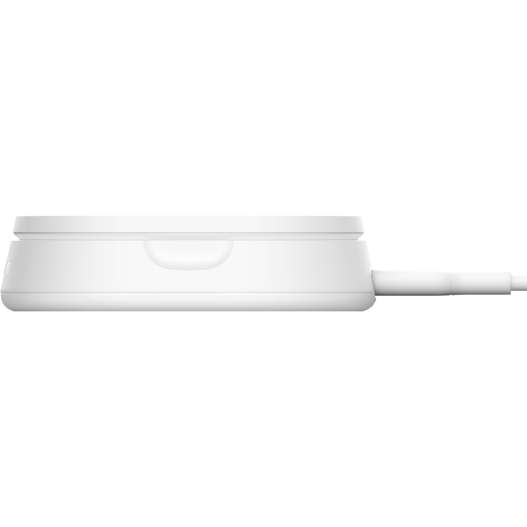 Зарядний пристрій Belkin 15W Magnetic Stand Qi2 20W adapter USB-C white (WIA008VFWH) - зображення 4