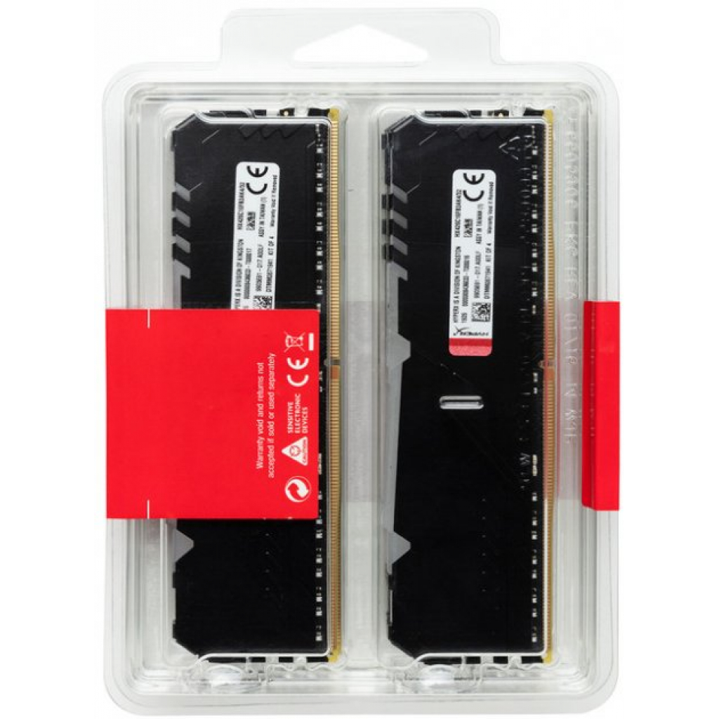Модуль пам'яті для комп'ютера DDR4 64GB (4x16GB) 3200 MHz Fury RGB Black Kingston Fury (ex.HyperX) (HX432C16FB3AK4/64) - зображення 5