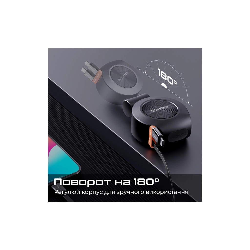 Зарядний пристрій Promate USB-C + USB-A + cable USB-C + Lightning (drivegear-r2) - зображення 5