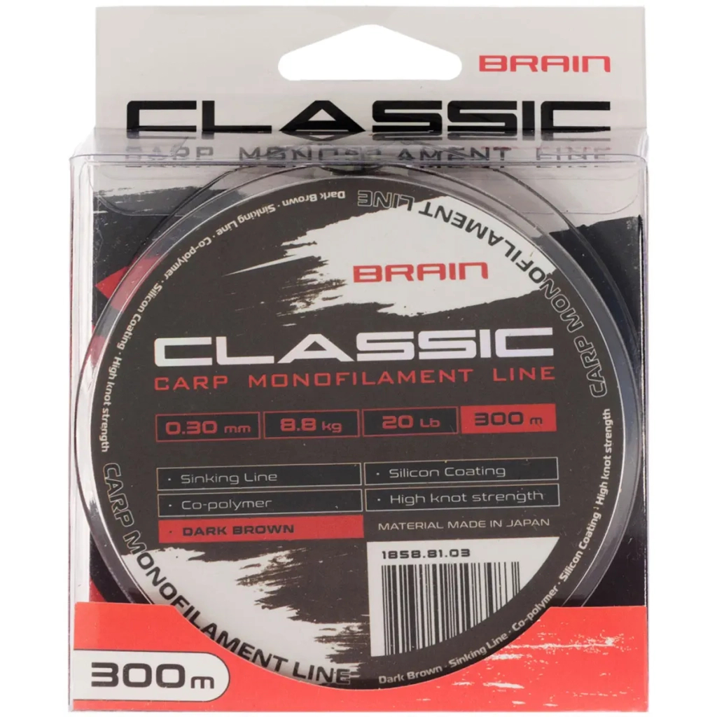 Волосінь Brain Classic Carp Line (dark brown) 300m 0.30mm 20lb 8.8kg (1858.81.03) - изображение 2