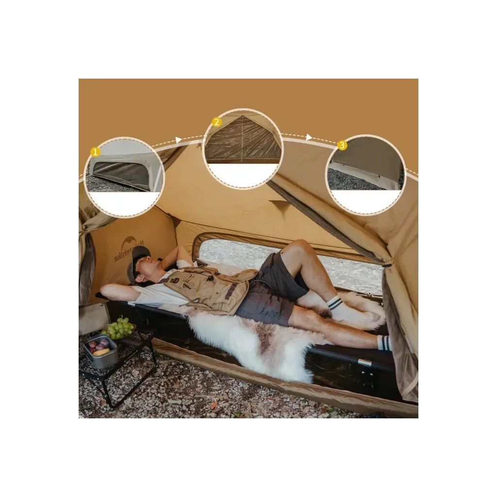 Намет Naturehike одномісний із тентом CNK2450WS026, коричневий (6927595713334) - зображення 6