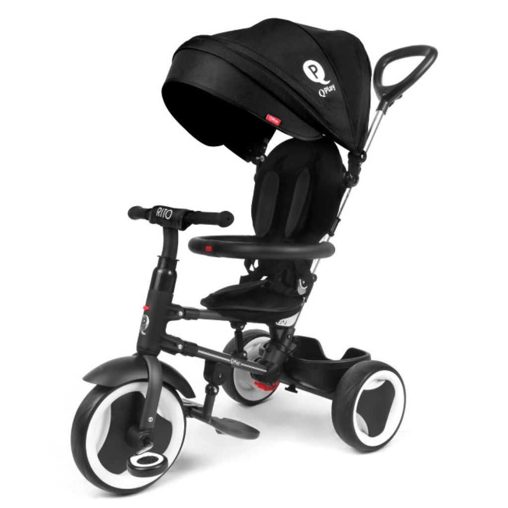 Дитячий велосипед QPlay Rito EVA складаний триколісний дитячий Black (S380-7Black) - зображення 1