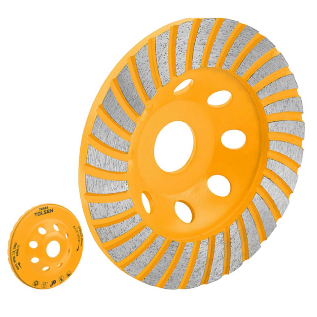 Чашка шліфувальна Tolsen алмазна 115х22.2мм Турбо (76681) - зображення 1