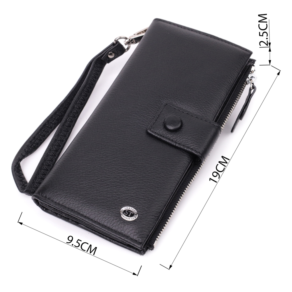 Гаманець ST Leather З натуральної шкіри Чорний (22537) - зображення 3