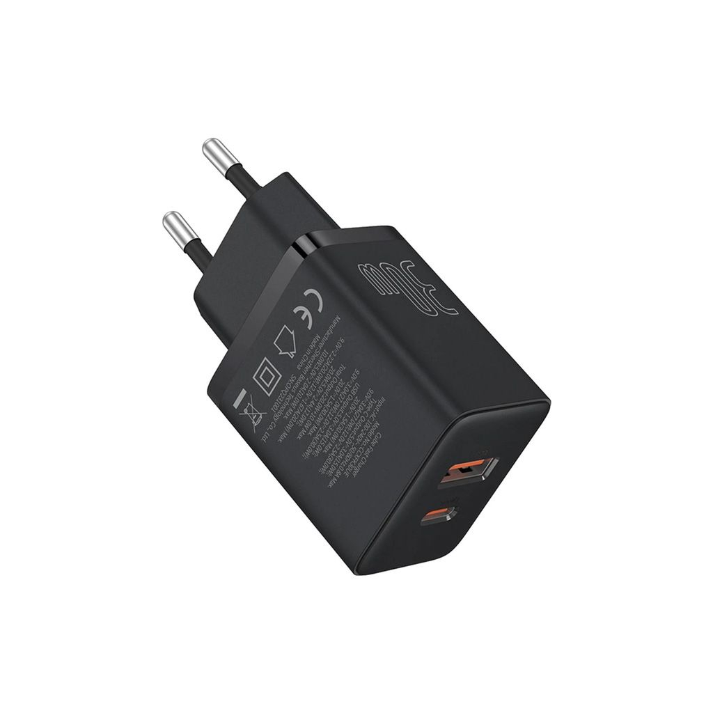 Зарядний пристрій Baseus 1xUSB-C 30W + 1xUSB black (P10111404113-00) - зображення 5