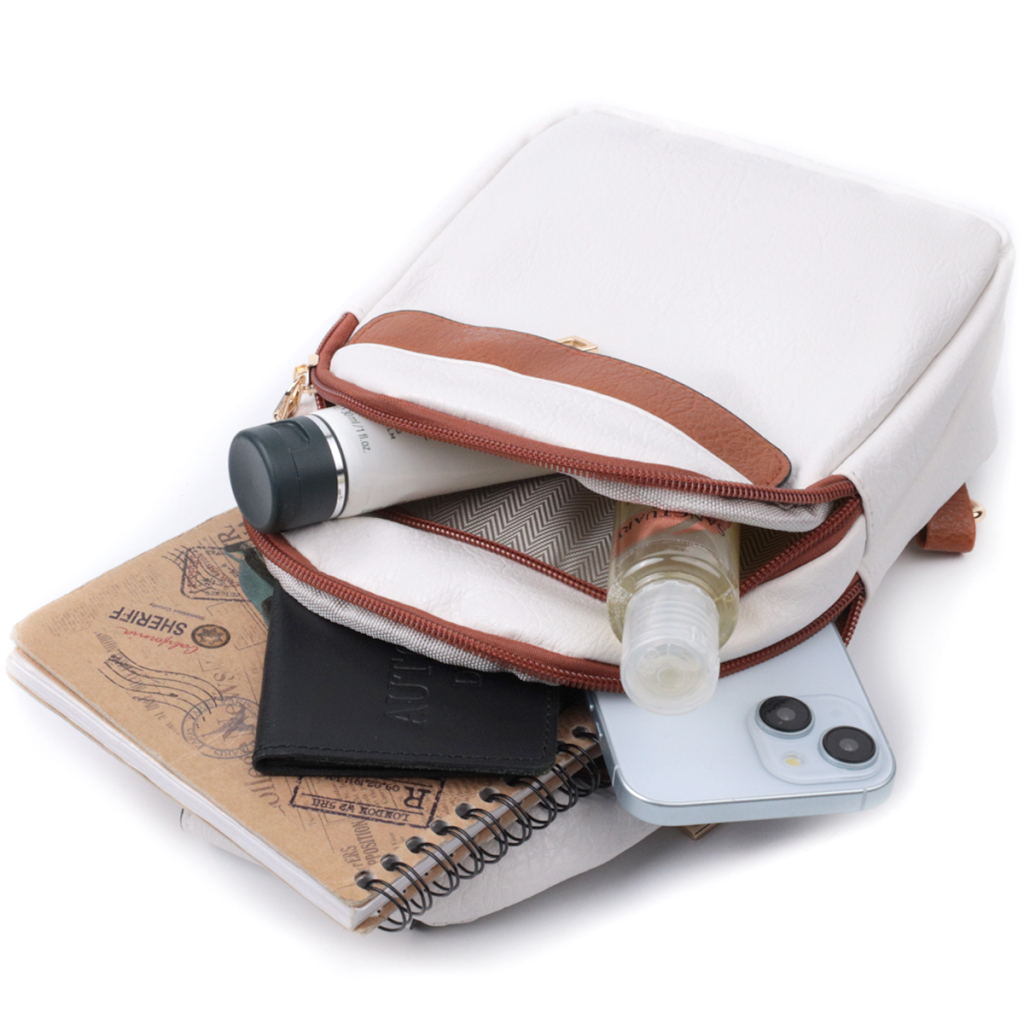 Сумка Vintage Жіноча через плече з отвором для навушників із екошкіри Біла (22785) - зображення 8