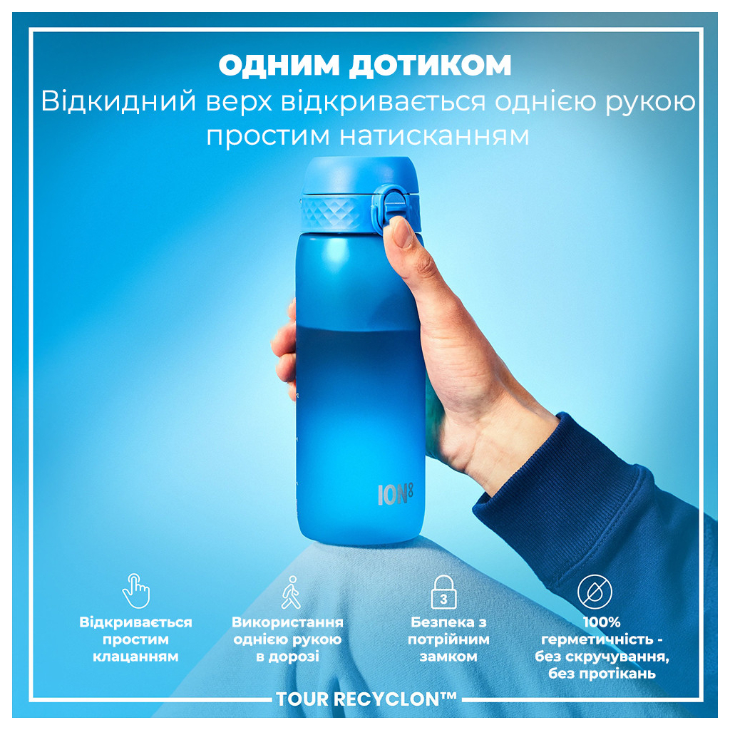 Пляшка для води ION8 OneTouch 750 мл BPA Free, Blue (I8RF750BLU) - зображення 2