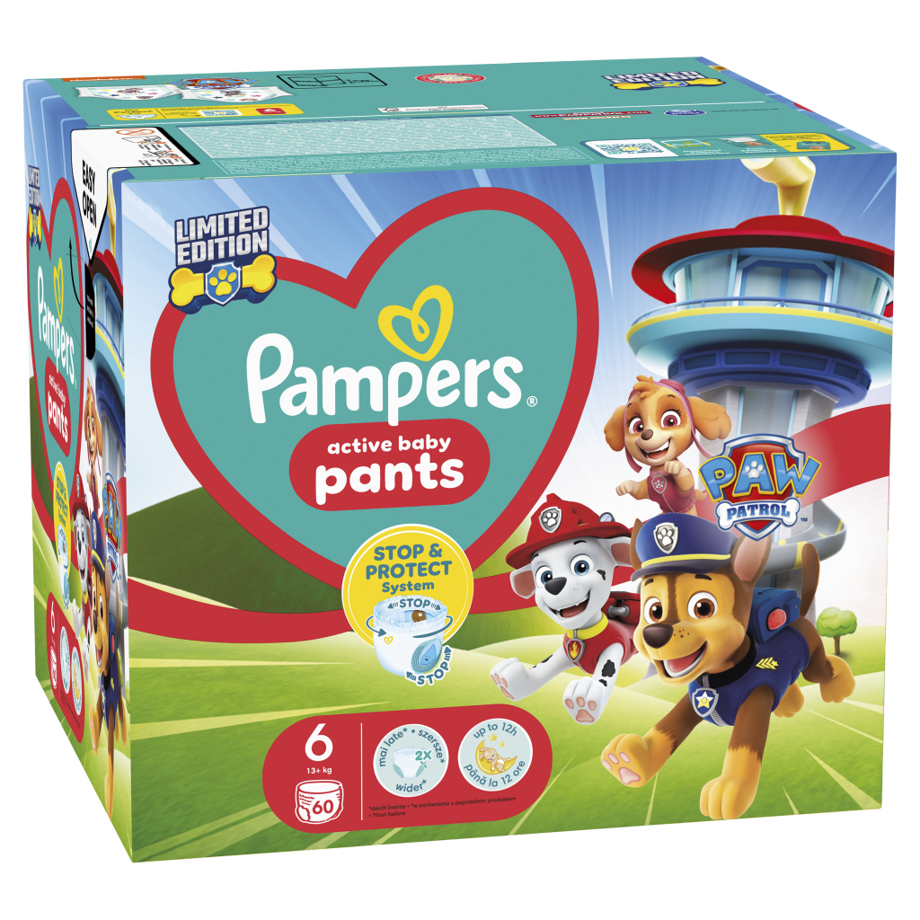 Підгузки Pampers Extra Large Розмір 6 (14-19 кг) Paw Patrol 60 шт (8006540863657) - зображення 2