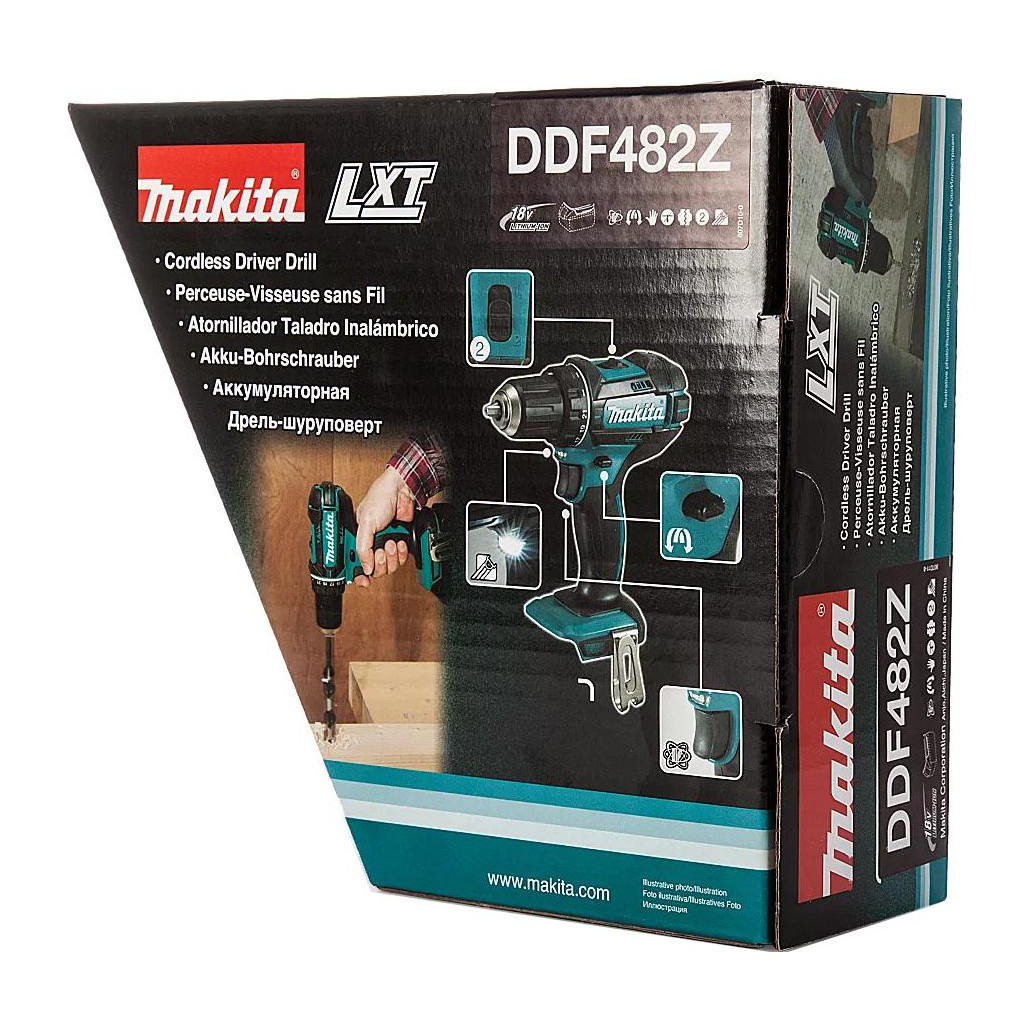Шуруповерт Makita LXT, 62/36 Нм (без АКБ и БП) (DDF482Z) - зображення 8