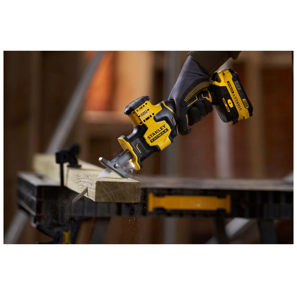 Шабельна пила Stanley FatMax безщіткова, 18ВLi-Ion, 0-2800 ход/хв, хід 19 мм (без АКБ та ЗП) (SFMCS305B) - изображение 8