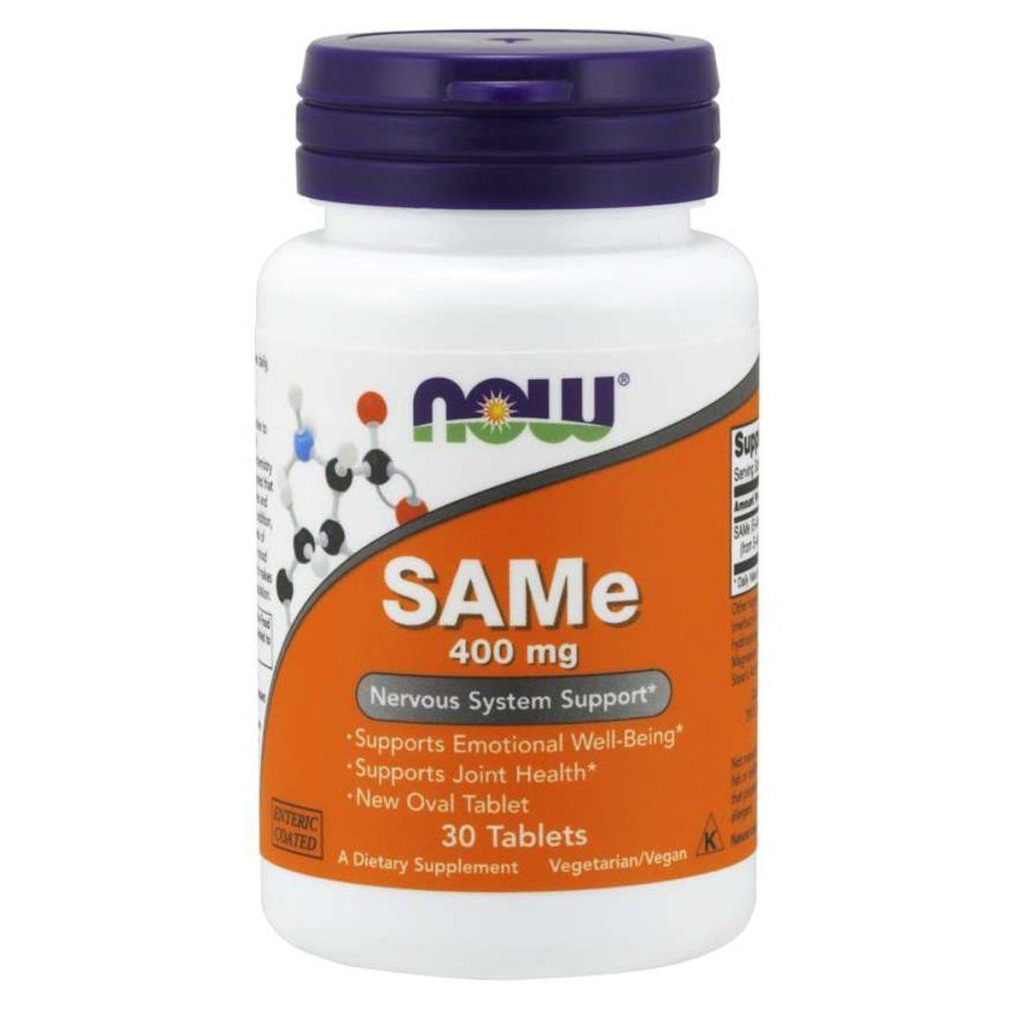Амінокислота Now Foods SAM-e (S-Аденозилметіонін) 400 мг, 30 таблеток (NF0139) - зображення 1
