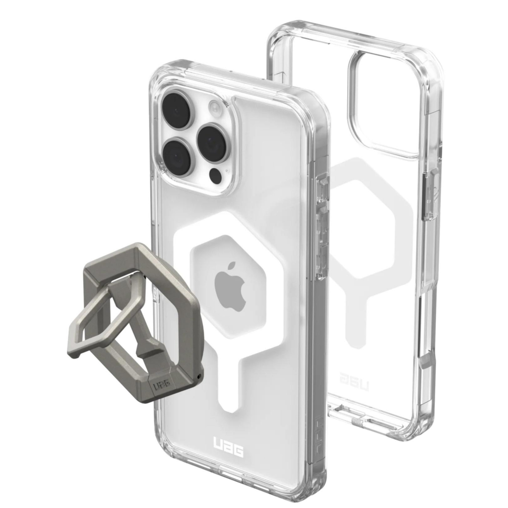 Чохол до мобільного телефона UAG Apple iPhone 16 Pro Max Plyo MagSafe Ice White/Titanium Stand (1144811BV01) - зображення 6