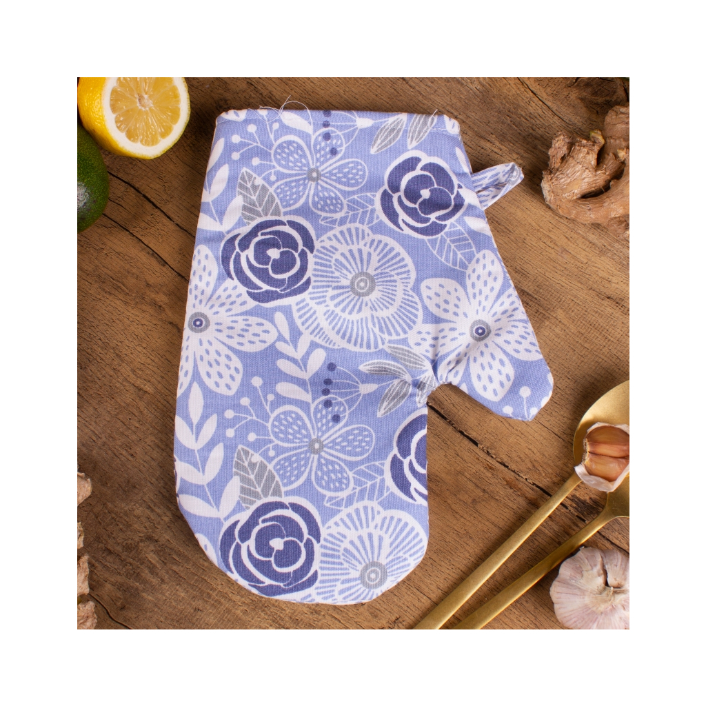 Кухонна прихватка MirSon рогожа/напівпанама №203 - Blue flowers (2200006753902) - зображення 2