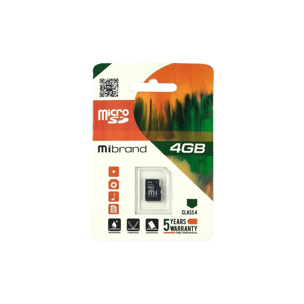 Карта пам'яті Mibrand 4GB microSDHC class 4 (MICDC4/4GB) - зображення 1