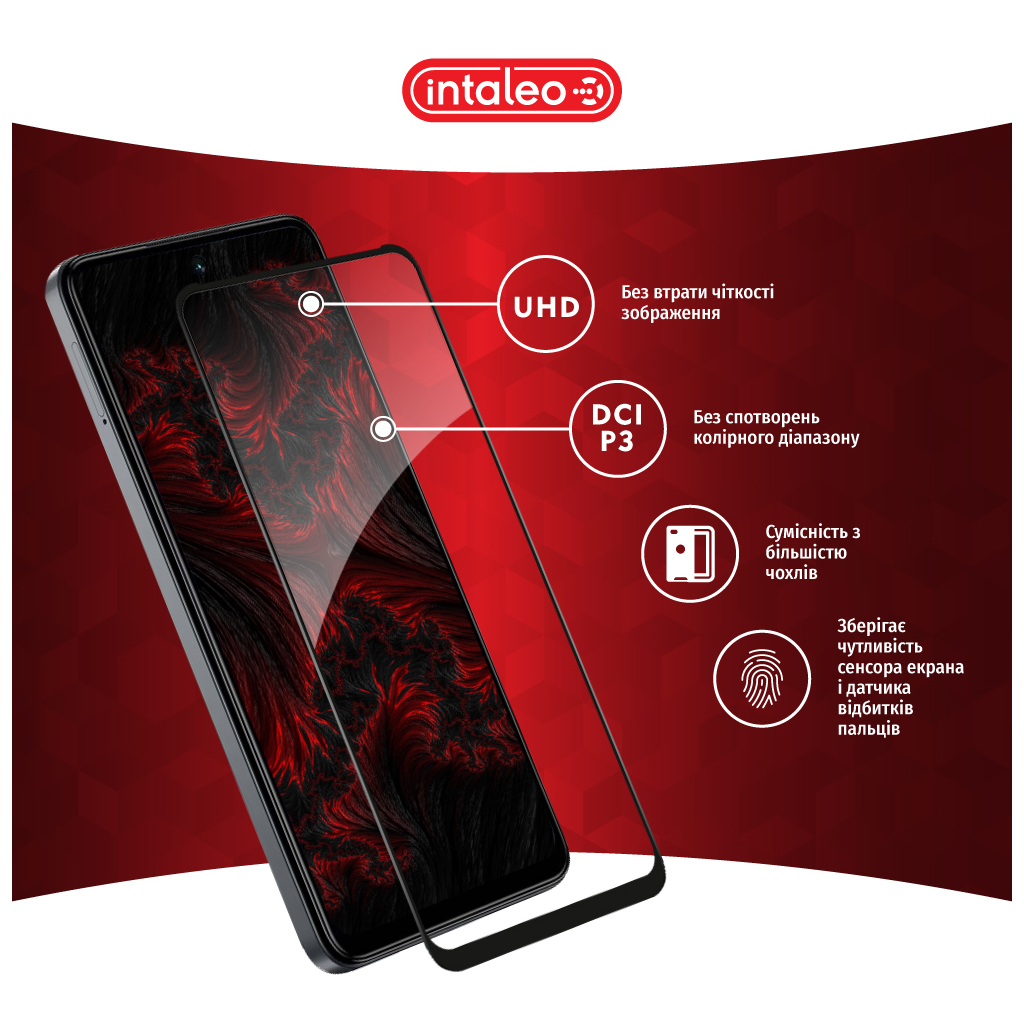 Скло захисне Intaleo Full Glue Tecno Spark 20 Black (1283126589003) - зображення 4