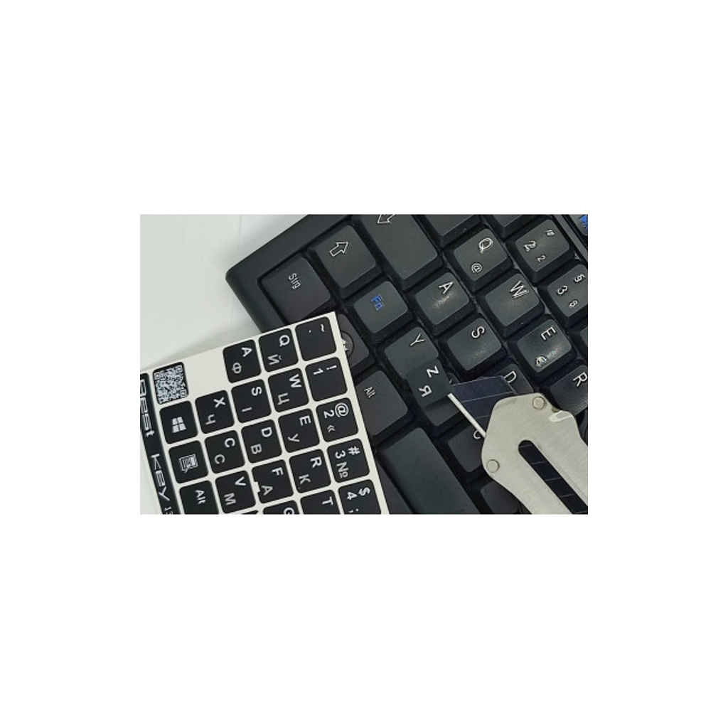 Наклейка на клавіатуру BestKey непрозора чорна, 76, срібний (BKU13SIL/011) - зображення 3