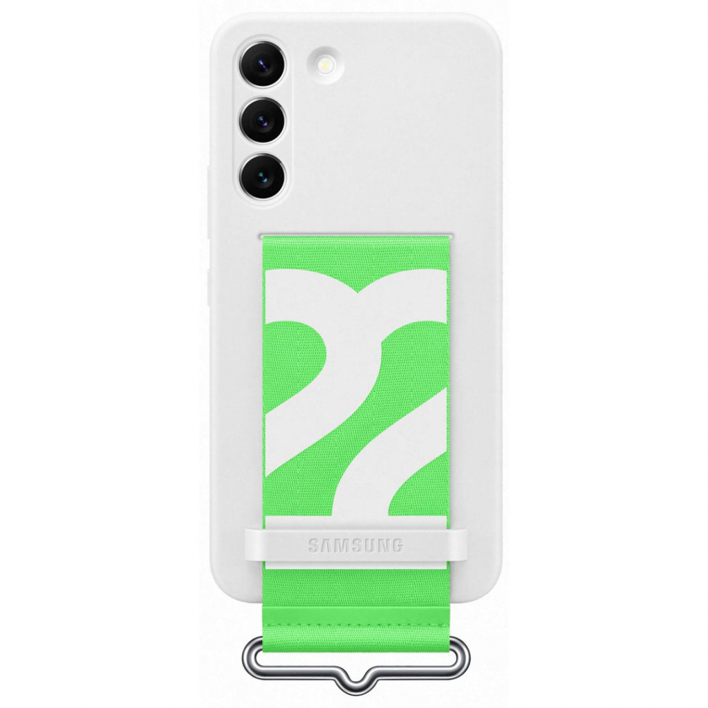 Чохол до мобільного телефона Samsung Silicone with Strap Cover Galaxy S22 White (EF-GS901TWEGRU) - зображення 1