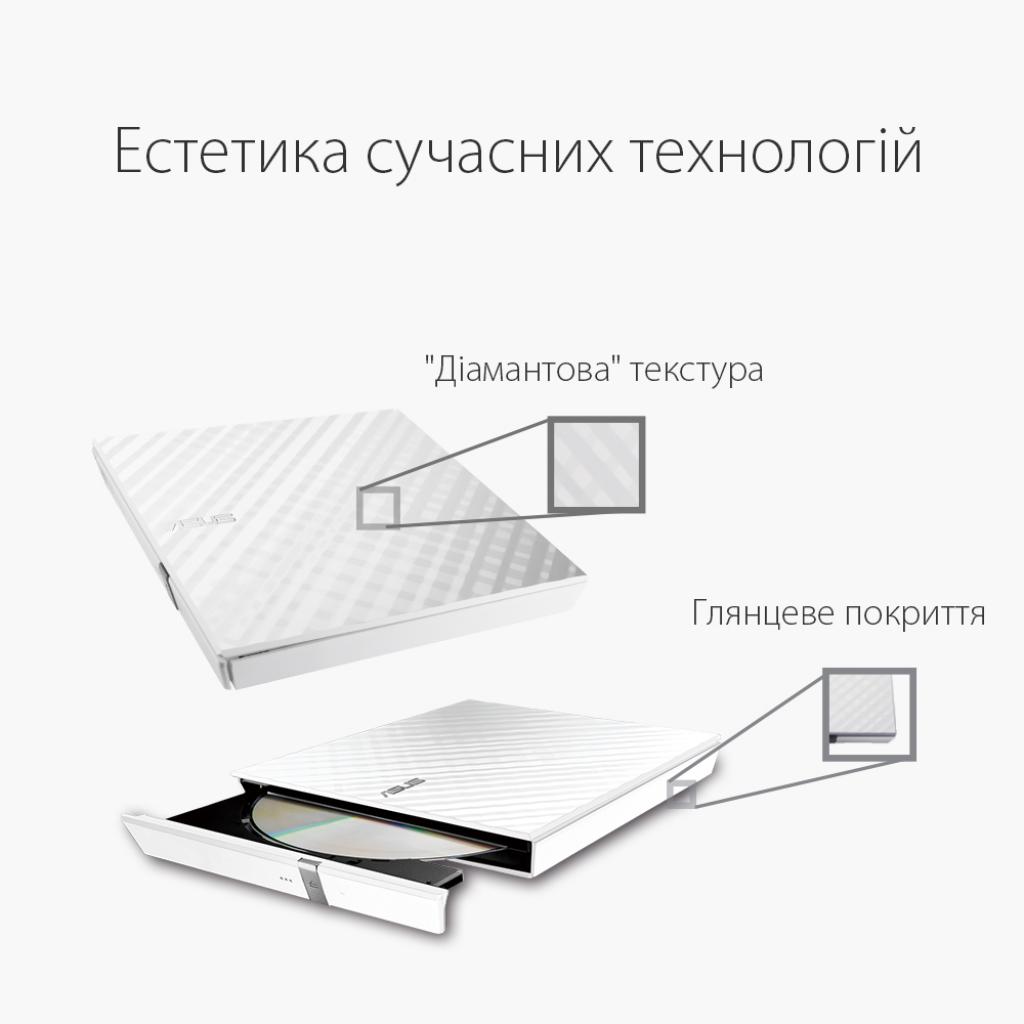 Оптичний привід DVD-RW ASUS SDRW-08D2S-U LITE/WHT/G/AS (90-DQ0436-UA221KZ) - изображение 3