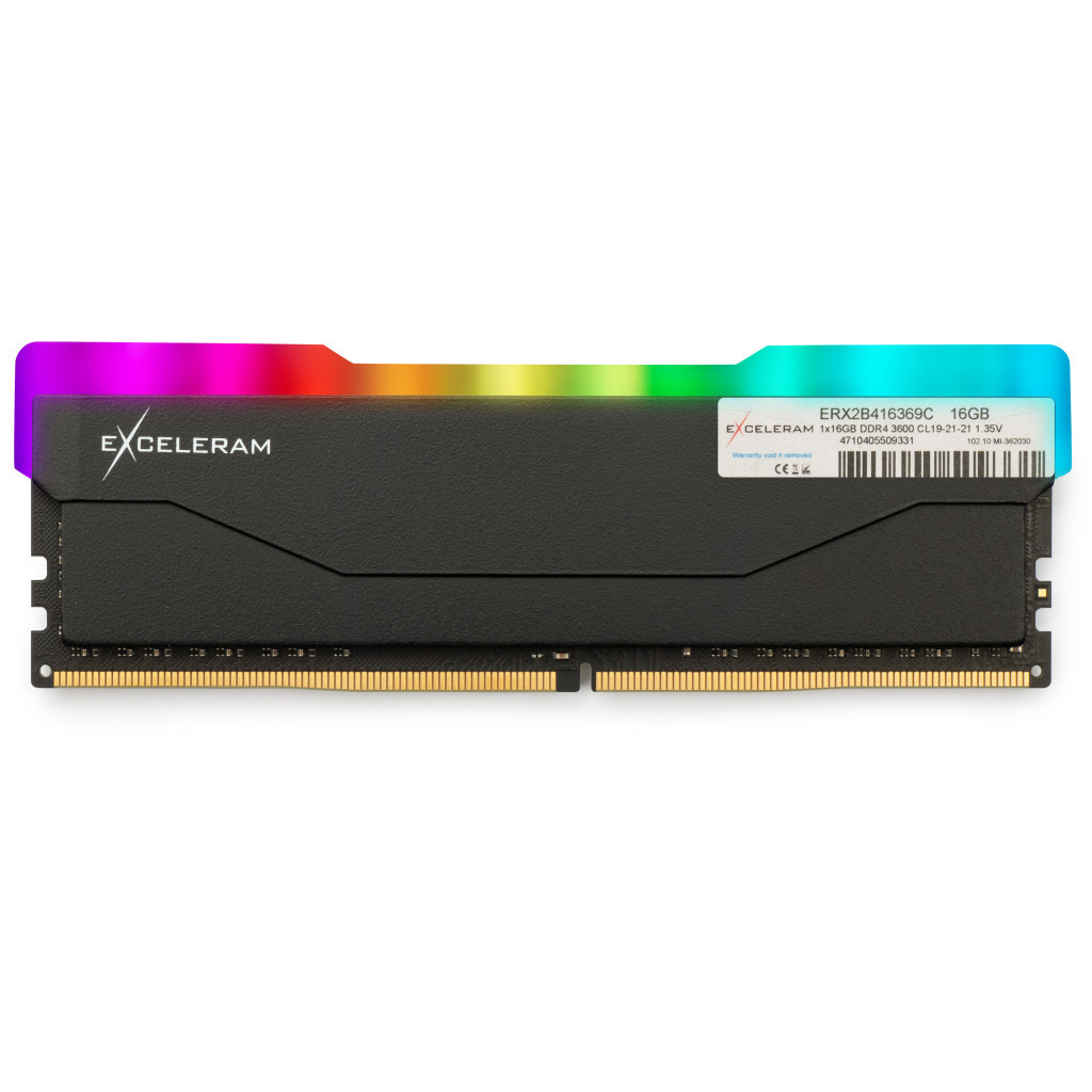 Модуль пам'яті для комп'ютера DDR4 16GB 3600 MHz RGB X2 Series Black eXceleram (ERX2B416369C) - зображення 1