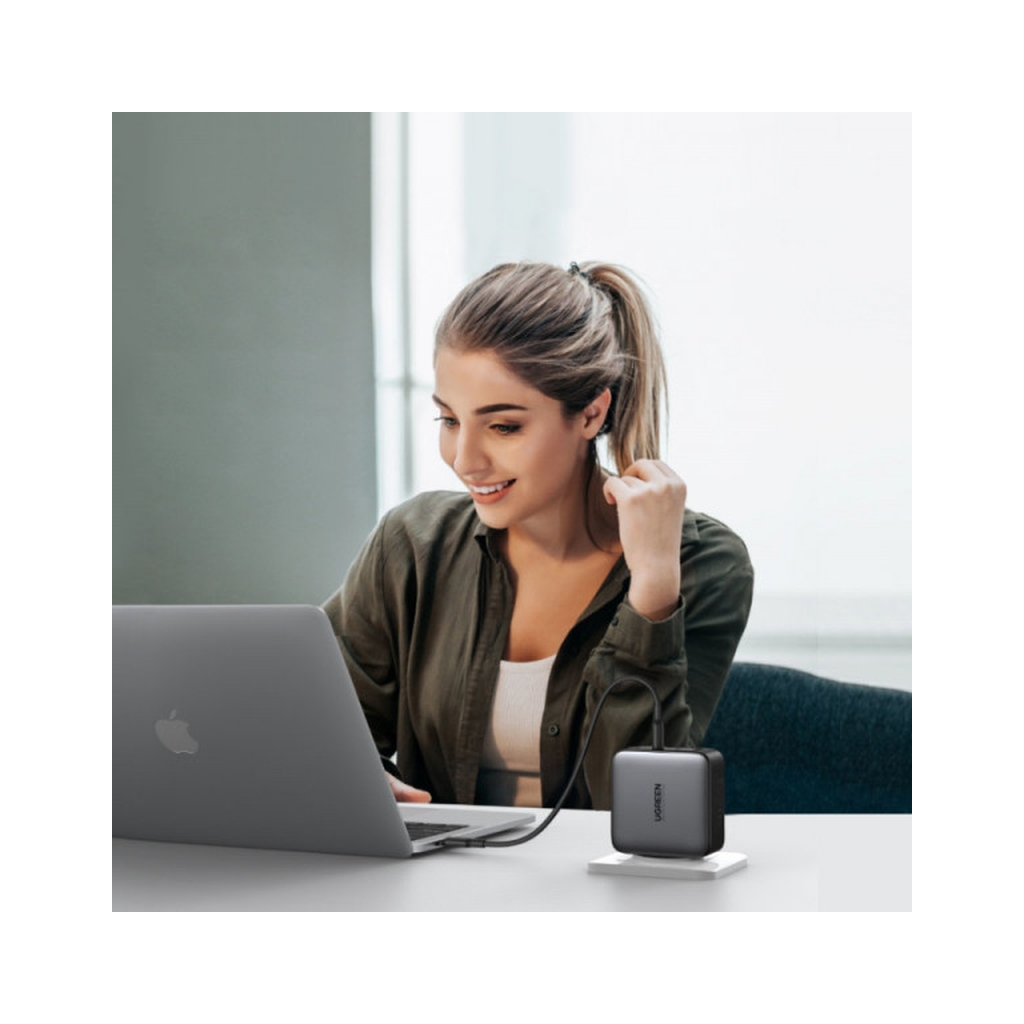 Зарядний пристрій Ugreen 4xUSB 100W (3xUSB-C+USB-A) Gan Tech Fast GAN Charger black CD226 (40747) - изображение 5