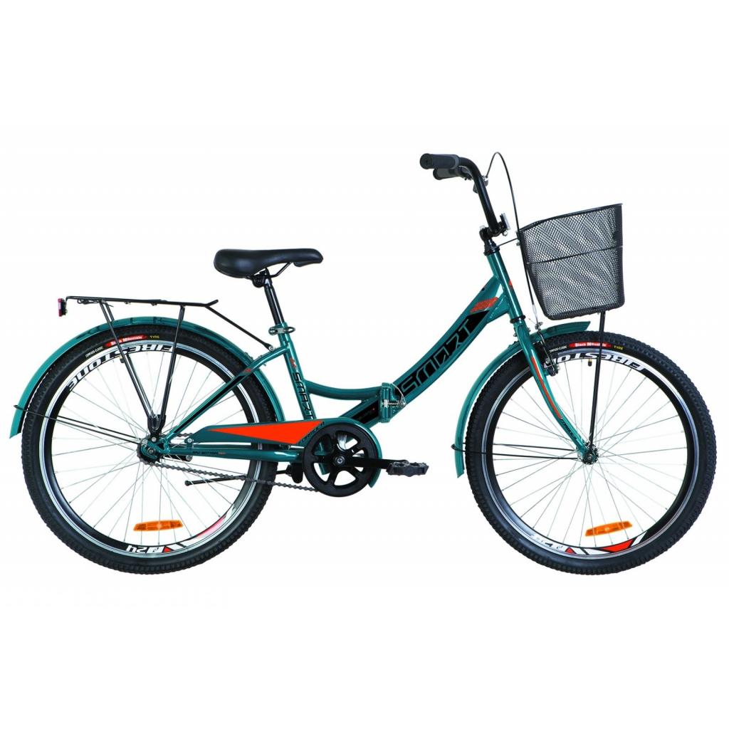 Велосипед Formula 24" SMART рама-15" 2019 синій з помаранчевим, багажник + кошик (OPS-FR-24-140) - зображення 1