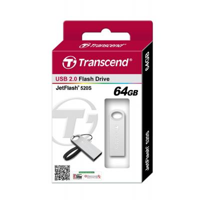 USB флеш накопичувач Transcend JetFlash 520, Silver Plating (TS64GJF520S) - зображення 4