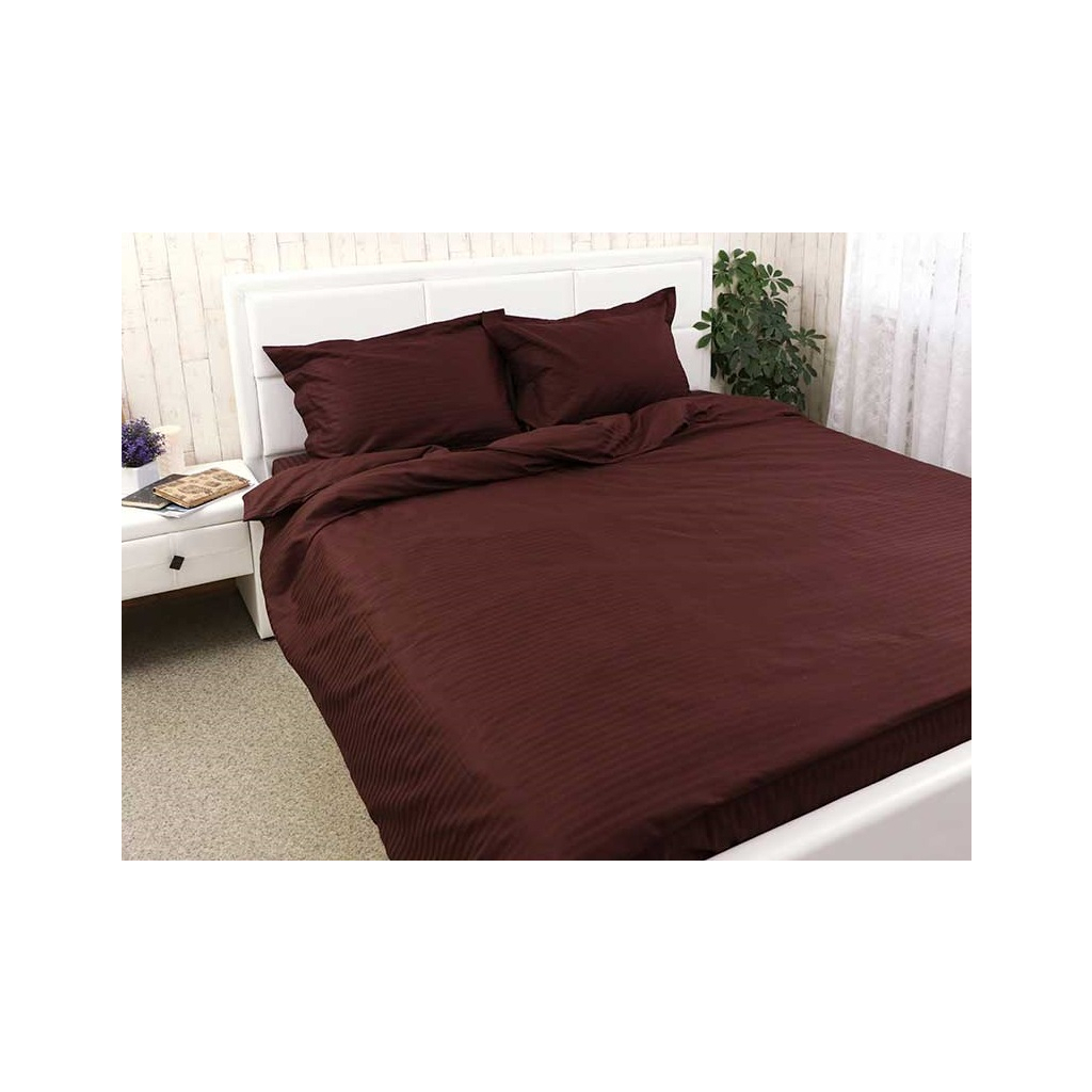 Постільна білизна Руно Сатин-страйп сімейна (6.50ДУ_Венге) - зображення 1