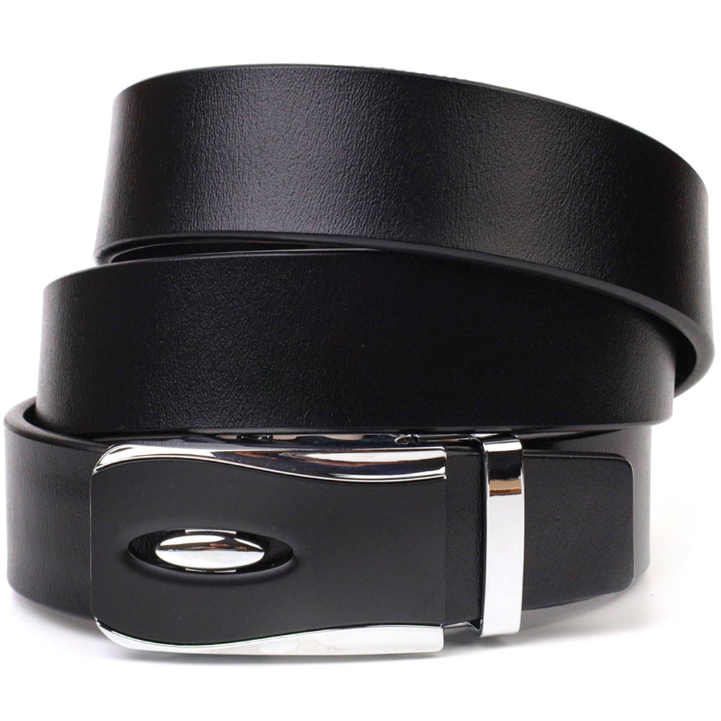 Ремінь Vintage З пряжкою автомат з натуральної шкіри Чорний (21465) - зображення 1