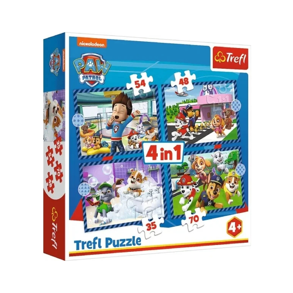 Пазл Trefl Paw Patrol Собачі справи 4 in 1 (35, 48, 54, 70) елемента (5900511346503) - зображення 1