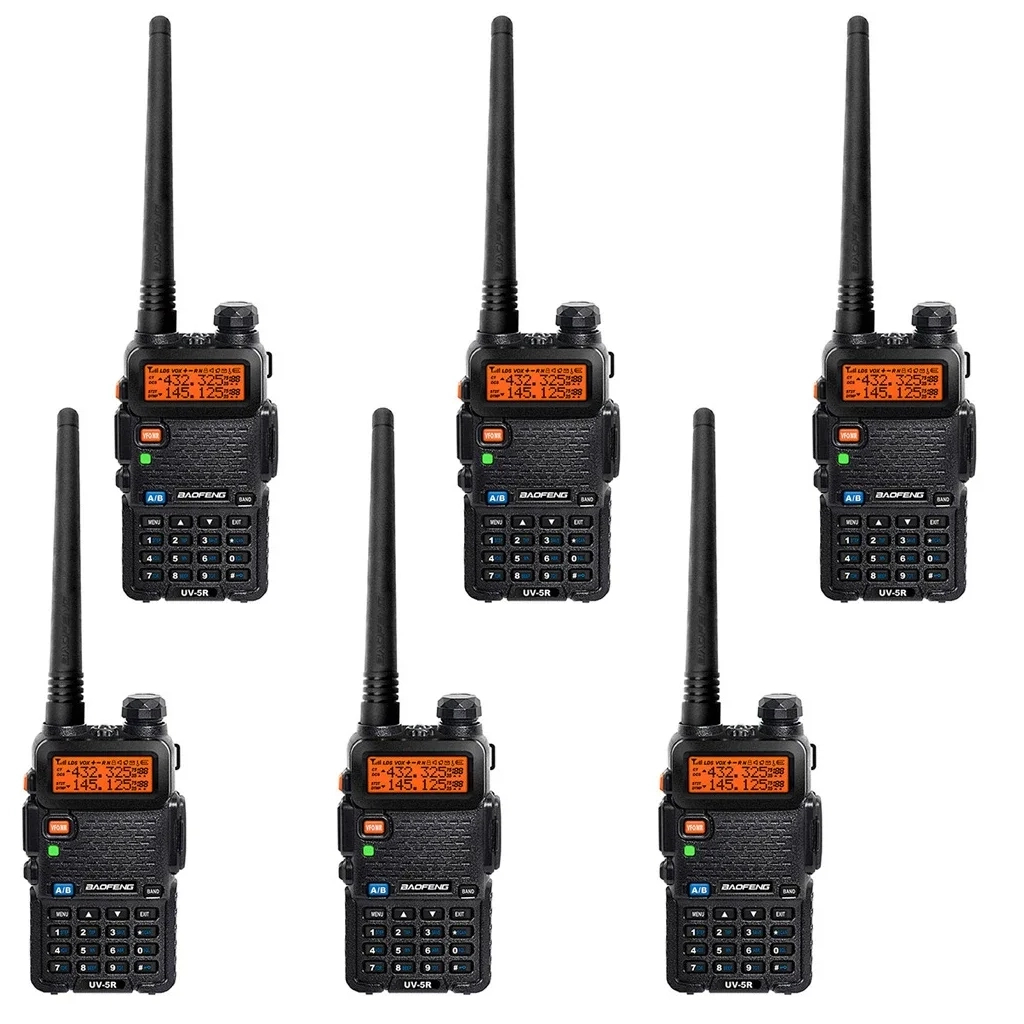 Портативна рація Baofeng UV-5R Black Six Pack комплект 6 шт (2200000758965) - зображення 1