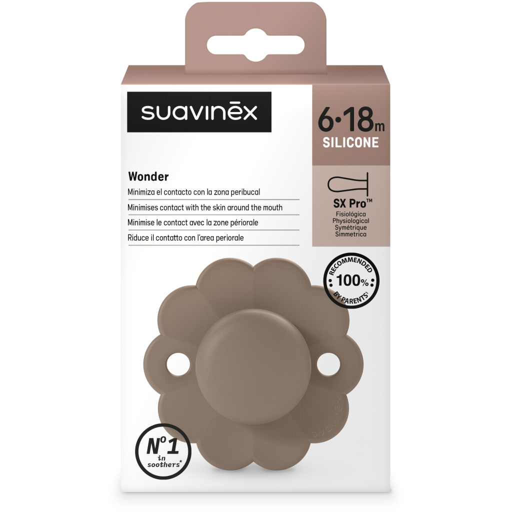 Пустушка Suavinex Wonder фізіологічна, 6-18 місяців, коричнева (308394) - зображення 3